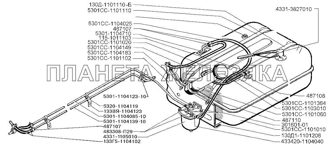 Установка системы питания автобусов ЗИЛ-3250 и ЗИЛ-32501 ЗИЛ-5301 (2006)